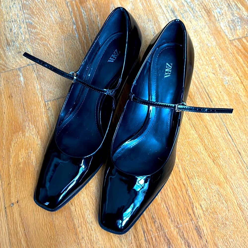 Zara Block Heel Mary Janes